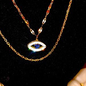 Turkish Protective Necklace - 18K Gold over Stainless Steel